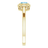 14K Gold Natural Swiss Blue Topaz Milgrain Bezel-Set Solitaire Birthstone Ring - Yellow Gold - view 4