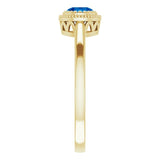 14K Gold Natural Blue Sapphire Milgrain Bezel-Set Solitaire Birthstone Ring - Yellow Gold - view 4