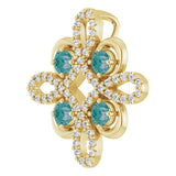 14K Gold Round Natural Alexandrite Clover Necklace or Pendant - Yellow Gold - view 5