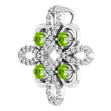 14K Gold Round Natural Peridot Clover Necklace or Pendant - White Gold - view 5