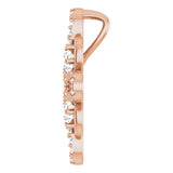 14K Gold Round Natural Diamond Clover Necklace or Pendant - Rose Gold - view 6
