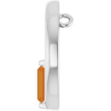 14K Gold Natural Citrine Straight Baguette Circle Necklace or Pendant - White Gold - view 3