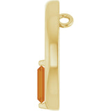 14K Gold Natural Citrine Straight Baguette Circle Necklace or Pendant - Yellow Gold - view 3