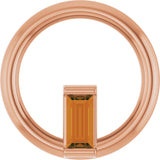 14K Gold Natural Citrine Straight Baguette Circle Necklace or Pendant - Rose Gold