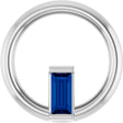 Platinum Natural Blue Sapphire Straight Baguette Circle Necklace or Pendant