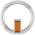 Platinum Natural Citrine Straight Baguette Circle Necklace or Pendant