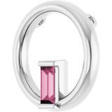 Platinum Natural Pink Tourmaline Straight Baguette Circle Necklace or Pendant - view 2