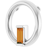 Platinum Natural Citrine Straight Baguette Circle Necklace or Pendant - view 2