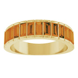 14K Gold Straight Baguette Natural Citrine Channel-Set Baguette Ring - Yellow Gold - view 3