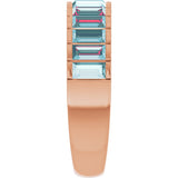 14K Gold Straight Baguette Natural Sky Blue Topaz Channel-Set Baguette Ring - Rose Gold - view 4