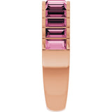 14K Gold Straight Baguette Natural Pink Tourmaline Channel-Set Baguette Ring - Rose Gold - view 4