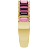14K Gold Straight Baguette Natural Pink Tourmaline Channel-Set Baguette Ring - Yellow Gold - view 4