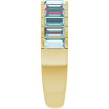 14K Gold Straight Baguette Natural Sky Blue Topaz Channel-Set Baguette Ring - Yellow Gold - view 4