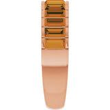 14K Gold Straight Baguette Natural Citrine Channel-Set Baguette Ring - Rose Gold - view 4