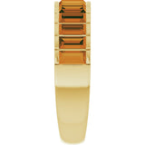 14K Gold Straight Baguette Natural Citrine Channel-Set Baguette Ring - Yellow Gold - view 4