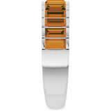 Platinum Straight Baguette Natural Citrine Channel-Set Baguette Ring - view 4