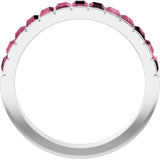 14K Gold Straight Baguette Natural Pink Tourmaline Channel-Set Baguette Ring - White Gold - view 2