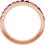 14K Gold Straight Baguette Natural Pink Tourmaline Channel-Set Baguette Ring - Rose Gold - view 2