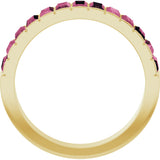 14K Gold Straight Baguette Natural Pink Tourmaline Channel-Set Baguette Ring - Yellow Gold - view 2