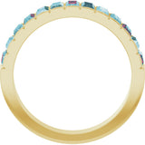 14K Gold Straight Baguette Natural Sky Blue Topaz Channel-Set Baguette Ring - Yellow Gold - view 2
