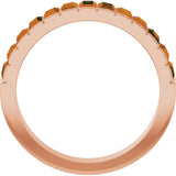 14K Gold Straight Baguette Natural Citrine Channel-Set Baguette Ring - Rose Gold - view 2