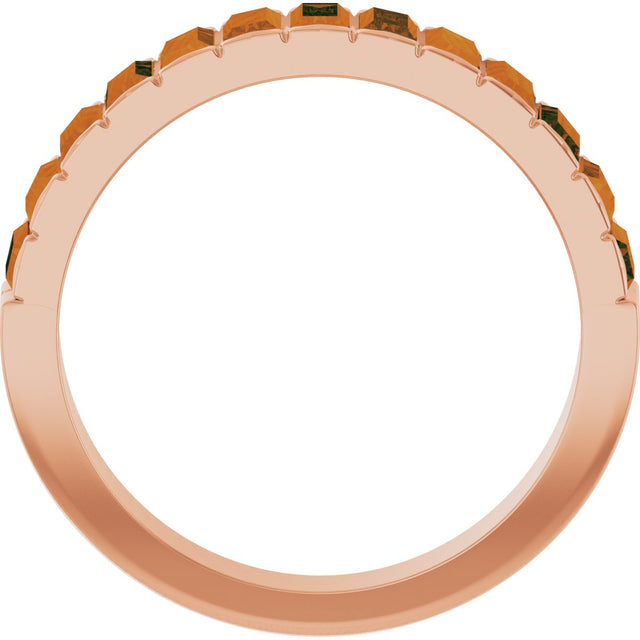 14K Gold Straight Baguette Natural Citrine Channel-Set Baguette Ring - Rose Gold - view 2
