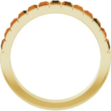 14K Gold Straight Baguette Natural Citrine Channel-Set Baguette Ring - Yellow Gold - view 2