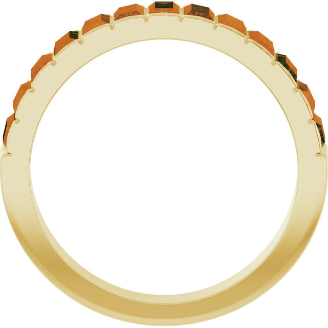 14K Gold Straight Baguette Natural Citrine Channel-Set Baguette Ring - Yellow Gold - view 2