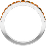 14K Gold Straight Baguette Natural Citrine Channel-Set Baguette Ring - White Gold - view 2