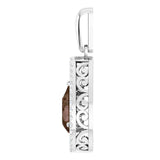 14K Gold Pear Natural Smoky Quartz & Natural Diamond Halo-Style Pendant - view 3