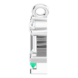 Platinum Straight Baguette Natural Emerald & Natural Diamond Baguette Bar Necklace - view 3