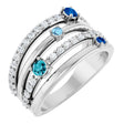 Platinum Round Natural Diamond Negative Space Ring IV