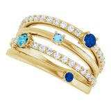 14K Gold Round Natural Diamond Negative Space Ring No. 2 - Yellow Gold - view 5