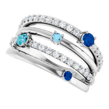 Platinum Round Natural Diamond Negative Space Ring IV - view 5