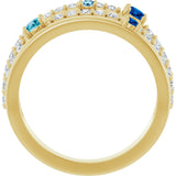 14K Gold Round Natural Diamond Negative Space Ring No. 2 - Yellow Gold - view 2