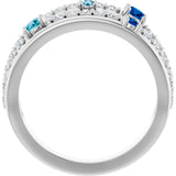 Platinum Round Natural Diamond Negative Space Ring IV - view 2