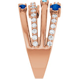 14K Gold Round Natural Diamond Negative Space Ring No. 2 - Rose Gold - view 4