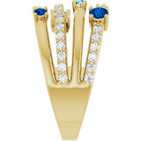 14K Gold Round Natural Diamond Negative Space Ring No. 2 - Yellow Gold - view 4