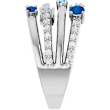 Platinum Round Natural Diamond Negative Space Ring IV - view 4