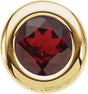 14K Gold Round Mozambique Garnet Birth of a Child Solitaire Pendant - Yellow Gold