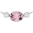Platinum Oval Natural Pink Morganite & Natural Diamond Accented Necklace