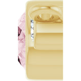 14K Gold Oval Natural Pink Morganite & Natural Diamond Accented Necklace - Yellow Gold - view 3