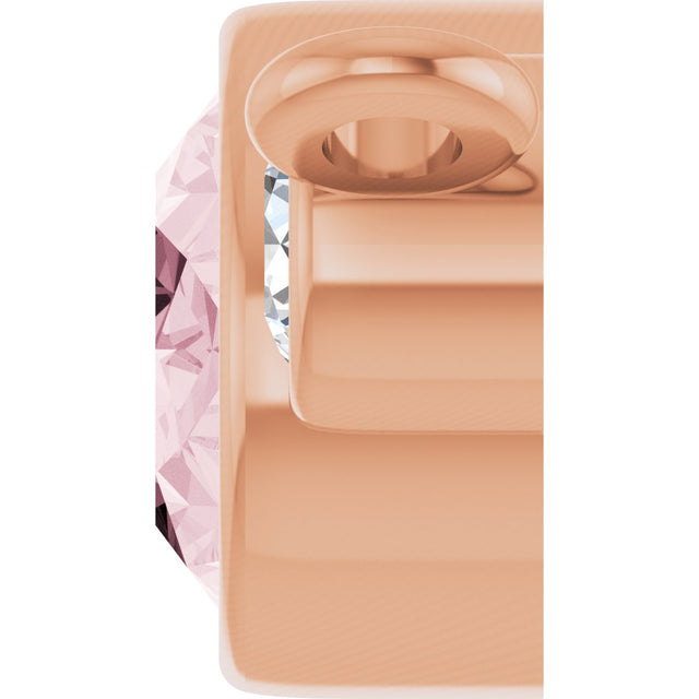 14K Gold Oval Natural Pink Morganite & Natural Diamond Accented Necklace - Rose Gold - view 3