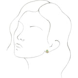 14K Gold Round Natural Diamond Accented Cabochon Earrings - Yellow Gold - view 3