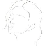 14K Gold Round Natural Pink Tourmaline Accented J-Hoop Earrings - White Gold - view 6