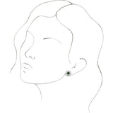Platinum Round Natural Green Tourmaline & Natural Diamond Halo-Style Star Earrings – 5mm Stones - view 3