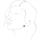 14K Gold Round Natural Green Tourmaline & Natural Diamond Halo-Style Star Earrings – 5mm Stones - Rose Gold - view 3