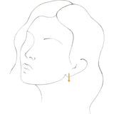 14K Gold Square Natural Yellow Sapphire Bar Drop Earrings - Yellow Gold - view 3