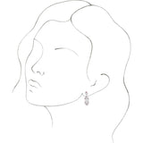 Platinum Oval Natural Ethiopian Opal & Natural Pink Sapphire Vintage-Inspired Earrings - view 3