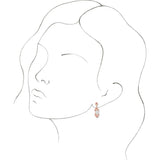 14K Gold Oval Natural Ethiopian Opal & Natural Pink Sapphire Vintage-Inspired Earrings - Rose Gold - view 3